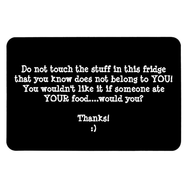 Kühlschrank Food Diief Warning-Customize es. Magnet (Horizontal)
