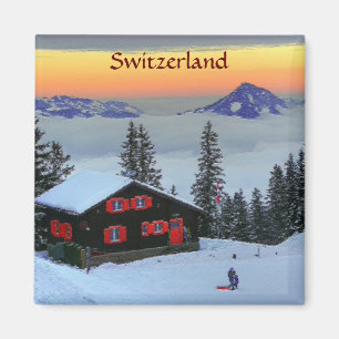Kühlschrank-Magnet Snowy die Schweiz am Magnet