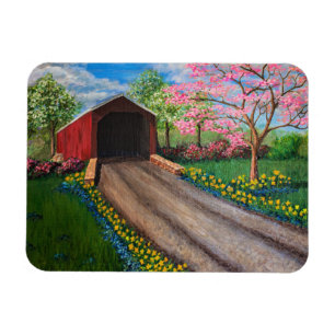 Kühlschrank Magnet - Springtime bei Covered Bridg