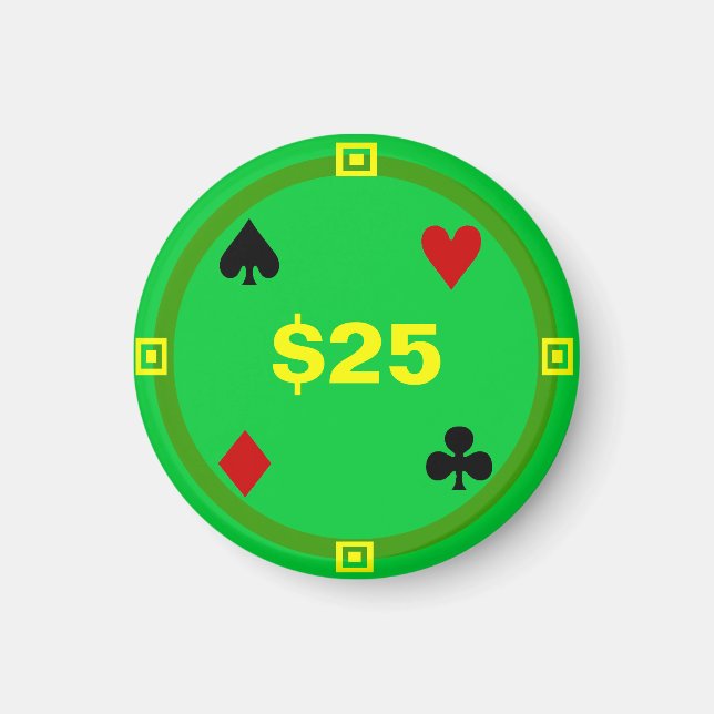 Kühlschrank Poker TAG Spielstitel - $25 Magnet (Vorne)