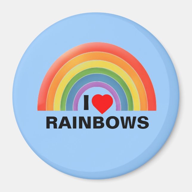 Kühlschrankmagnet "I Heart Rainbows" (Vorne)