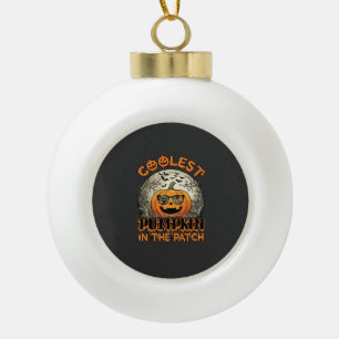 Kühlster Kürbisfeld Halloween Gruselige Sonnenbril Keramik Kugel-Ornament