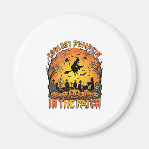 Kühlster Kürbisfeld Halloween Hexe Spinnen Friedho Magnet