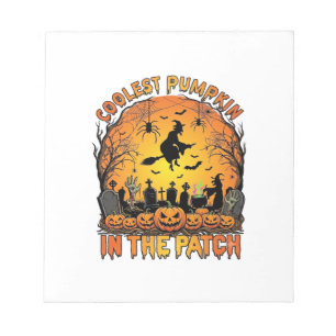 Kühlster Kürbisfeld Halloween Hexe Spinnen Friedho Notizblock