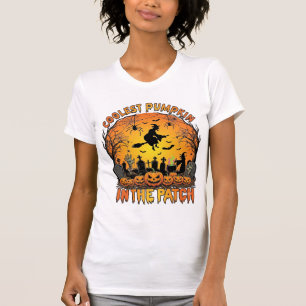Kühlster Kürbisfeld Halloween Hexe Spinnen Friedho T-Shirt