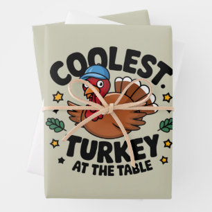 Kühlster Truthahn auf dem Tisch Thanksgiving-Abend Geschenkpapier Set
