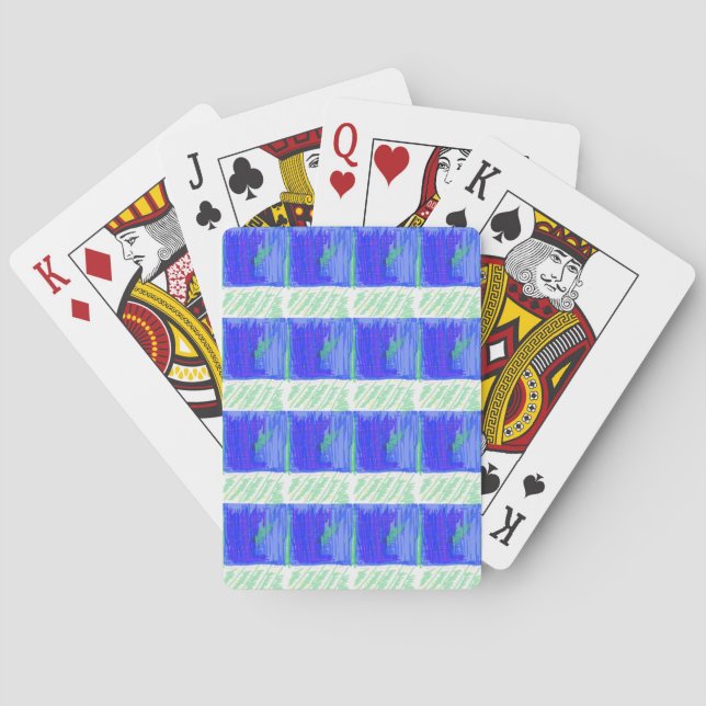 Kühlstes Blau Nautisches Abstrakt  Spielkarten (Rückseite)