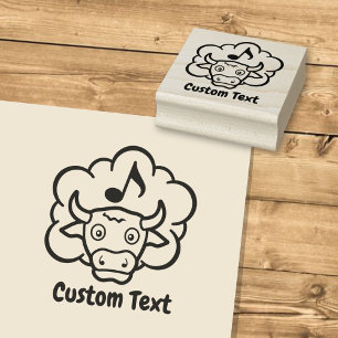 Kuhmethan Cartoon Gummi Briefmarke Gummistempel