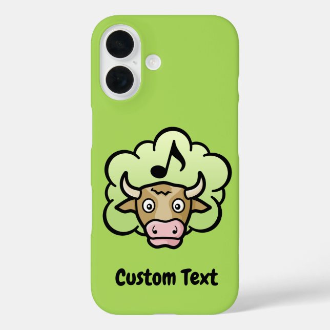 Kuhmethan-Cartoon iPhone 16 Hülle (Rückseite)