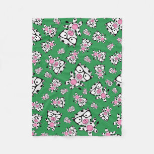 Kuhmuster aus grünem Nerd Fleecedecke
