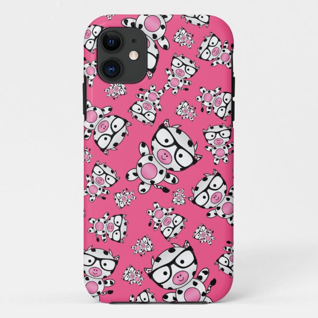 Kuhmuster aus rosa Nerd Case-Mate iPhone Hülle (Rückseite)