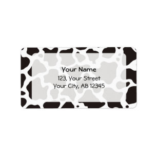 Kuhmuster-Hintergrund Adressaufkleber