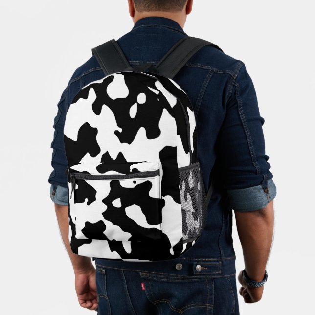 Kuhmuster Schwarz-Weiß Bedruckter Rucksack (Insitu (Modell))