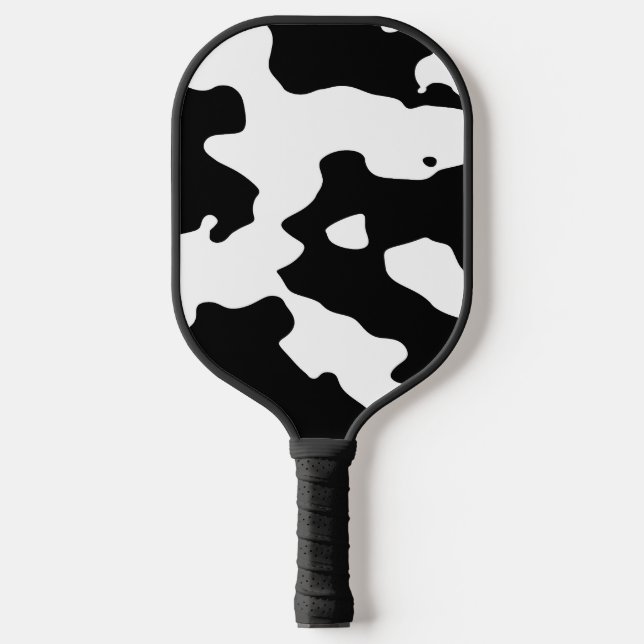 Kuhmuster Schwarz-Weiß Pickleball Schläger (Vorderseite)