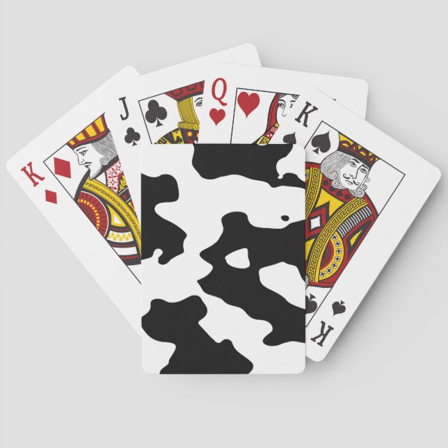 Kuhmuster Schwarz-Weiß Spielkarten (Rückseite)