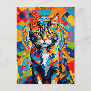 Kühne Abstrakte Chat Art Postkarte