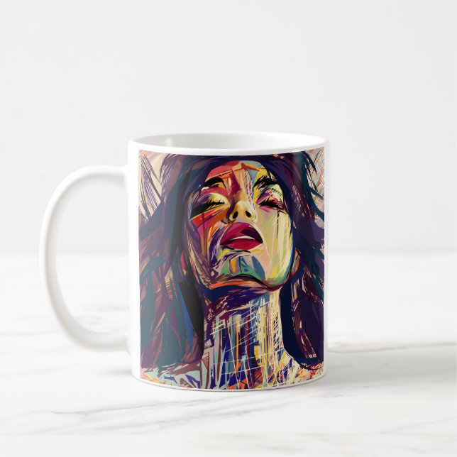 Kühne Abstrakte Frau Kaffeetasse (Links)