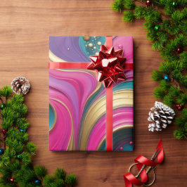 Kühne abstrakte Herzspirale – Moderne farbenfrohe  Geschenkpapier
