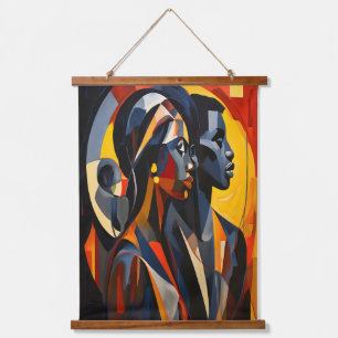 kühne, Abstrakte kubanische Portrait Art Wandteppich Mit Holzrahmen