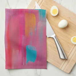 Kühne Abstrakte Kunst in Pinks und Blues Geschirrtuch