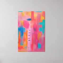 Kühne Abstrakte Kunst in Pinks und Blues Leinwanddruck