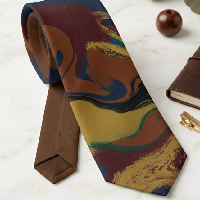 Kühne abstrakte Kunst mit lebendigen Farben Krawatte (A vibrant abstract art necktie, a bold statement gift for a creative man for a social occasion.)