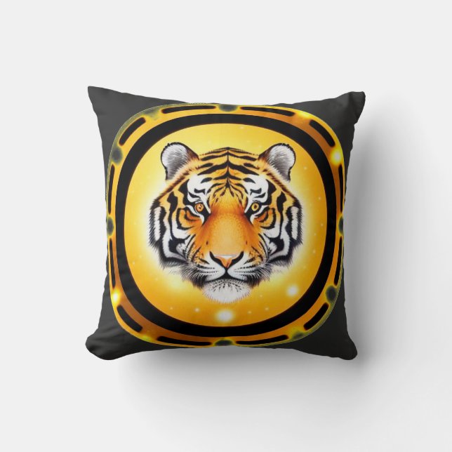kühne Abstrakte Tiger-Illustration Kissen (Vorderseite)