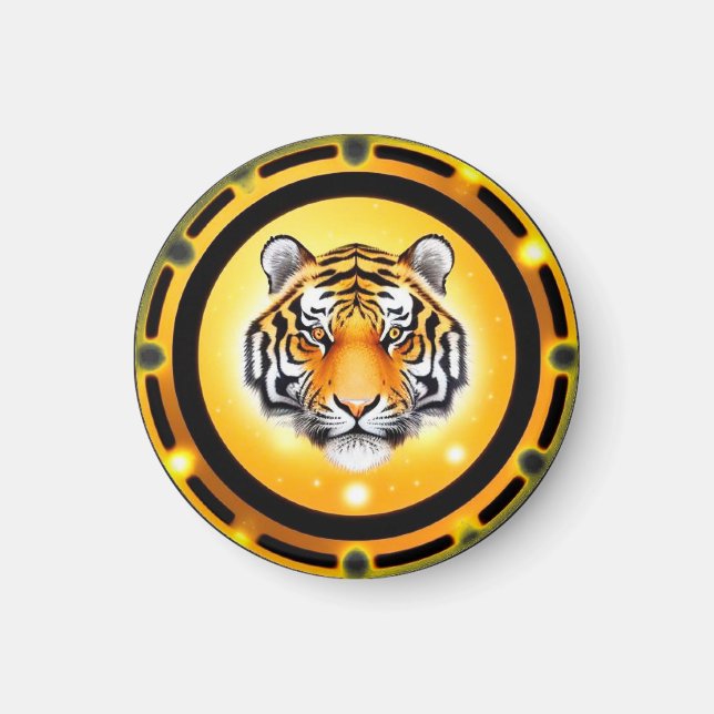 kühne Abstrakte Tiger-Illustration Magnet (Vorne)
