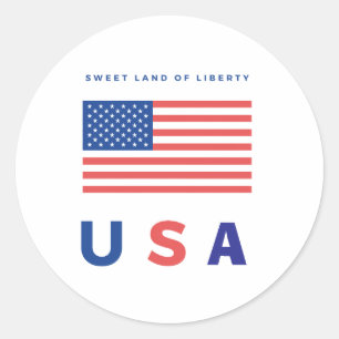 kühne amerikanische Flagge Runder Aufkleber