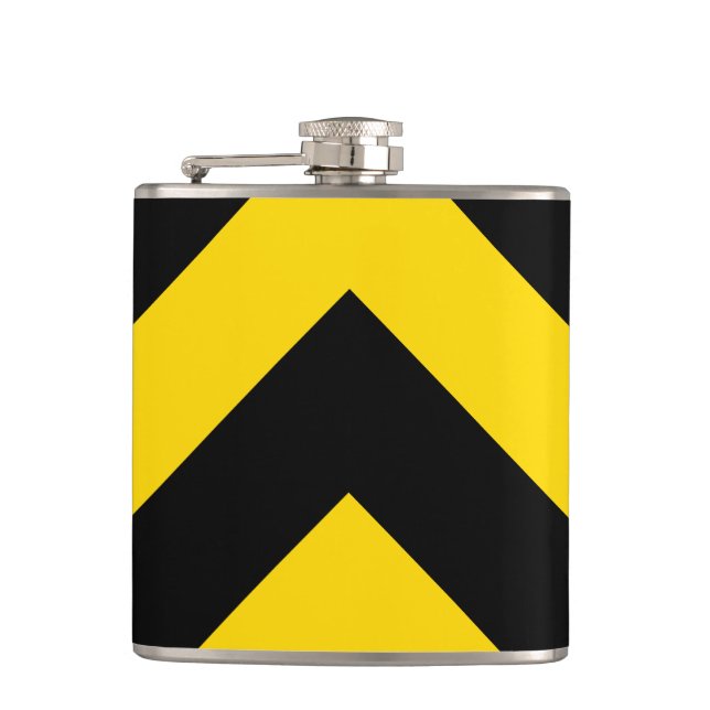 Kühne Autobahn Verkehr Hummel Bee Chevrons Flachmann (Vorderseite)