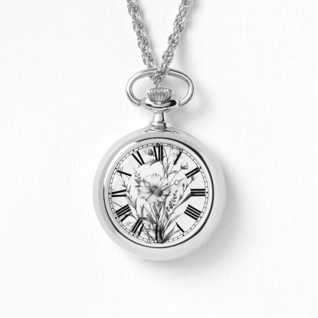 kühne B&W-Wildblumen Armbanduhr (Vorderseite)
