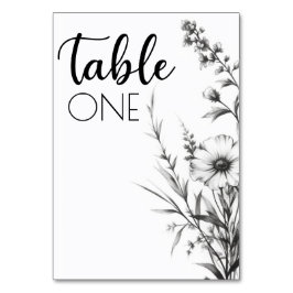 kühne B&W-Wildblumen Tischnummer