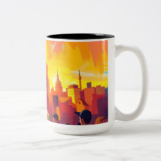 kühne beeindruckende Stadtbild Zweifarbige Tasse