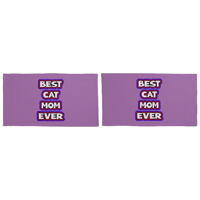 Kühne Best Cat Mama je Spaß Typografie Kissenbezug (Rückseite-Set)
