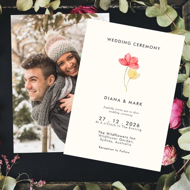 Kühne Blumenblüten Hochzeitseinladungen Einladung (Von Creator hochgeladen)