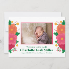 kühne Blüten-Geburtsankündigung Ankündigung