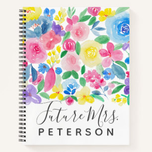 Kühne chische gürtellose florale Aquarellfarben Zu Notizbuch