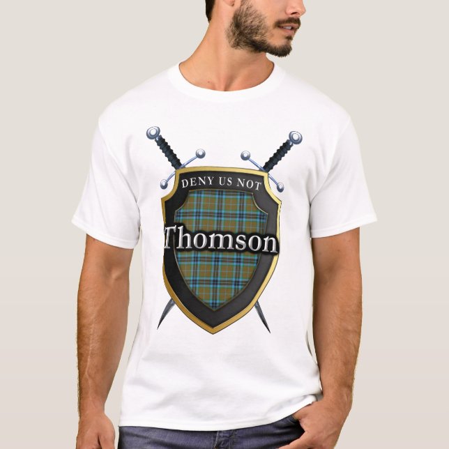 Kühne Clan Thomson Tartan Scott Shield T-Shirt (Vorderseite)