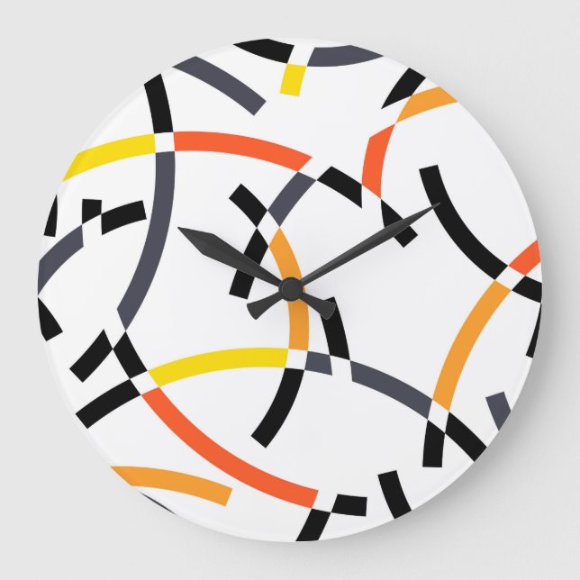 Kühne, coole, trendige, spielerische, urbane, mode große wanduhr (Vorderseite)