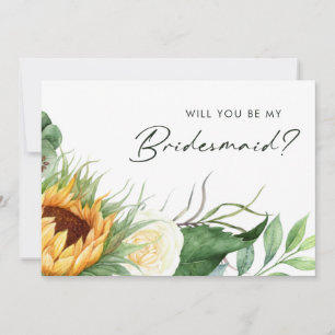 Kühne Country Sunflower   Bridesmaid-Vorschlagskar Einladung