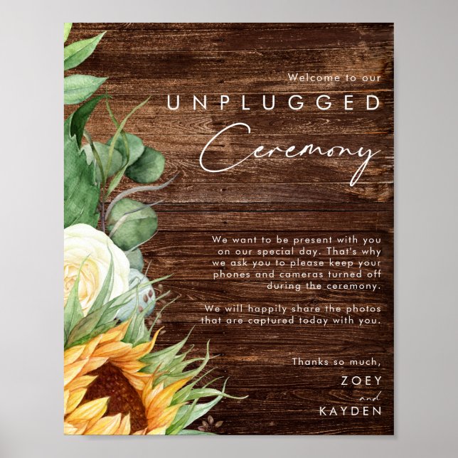 Kühne Country Sunflower | Feierlichkeiten zum Holz Poster (Vorne)