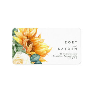 Kühne Country Sunflower RSVP-Hochzeitadresse Adressaufkleber