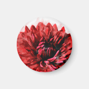 Kühne Dahlia Watercolor Crimson Magnet