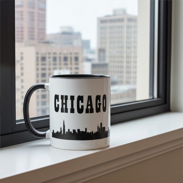 Kühne Design mit dem Iconic Chicago City Skyline Tasse (Von Creator hochgeladen)