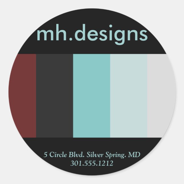 Kühne Designer-Business-Sticker Runder Aufkleber (Vorderseite)