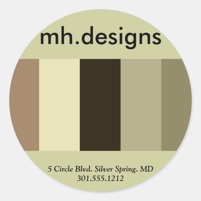 Kühne Designer-Business-Sticker Runder Aufkleber (Vorderseite)