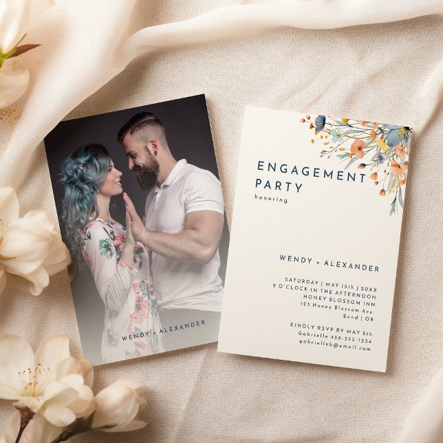 kühne, elegante Fotos der floralen Engagement-Part Einladung (Von Creator hochgeladen)