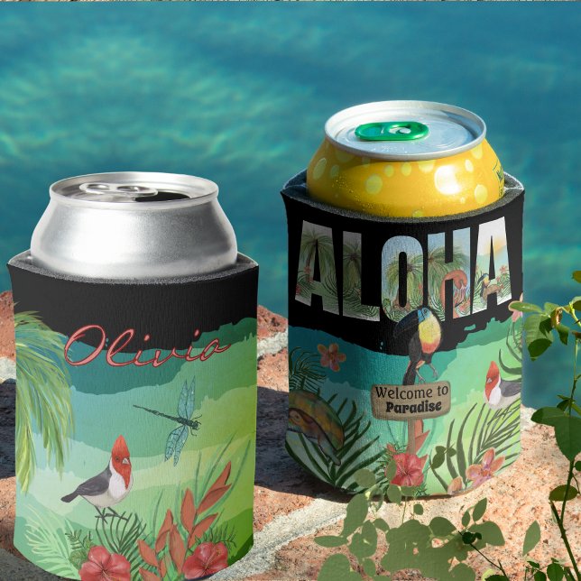 kühne farbenfrohe Aloha Tropical Hawaiian Dosenkühler (Bold Colorful Aloha Tropical Hawaiian Can Cooler)
