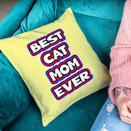 Kühne, farbenfrohe Beste Katze Mama je Spaß Typogr Kissen