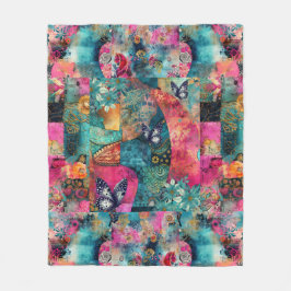 kühne farbenfrohe Boho-Muster Fleecedecke